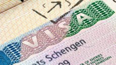 European Schengen visa stamp in the passport